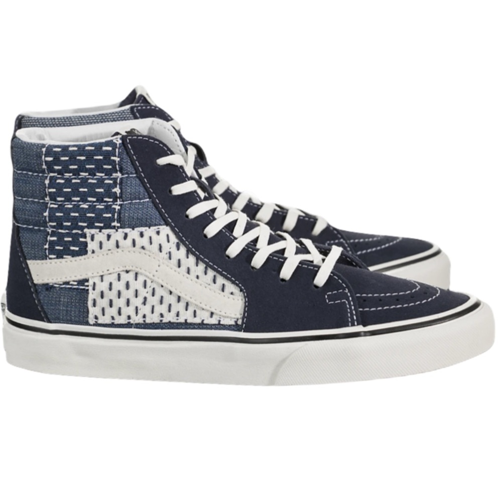 NWT Vans SK8-HI 6 Blue Patchwork Lace-Up Sneakers - Picture 2 of 7